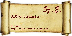 Szőke Eutímia névjegykártya